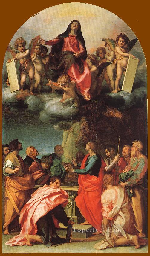 聖母マリアの仮定 ルネッサンスのマンネリズム アンドレア・デル・サルト油絵